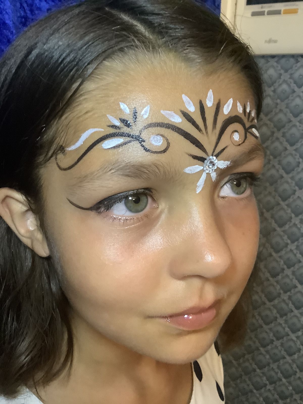 Maquillage grimage noir et blanc avec strass Le blog de diddlindsey