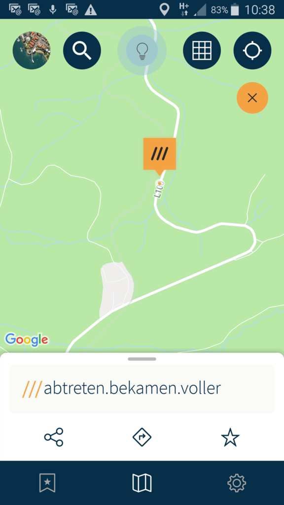 App: what3words: abtreten.bekamen.voller oder der 160.000 ste sportlich zurückgelegte Kilometer