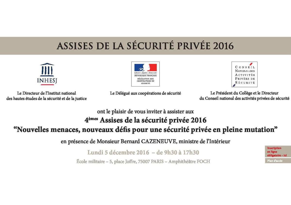 4èmes ASSISES DE LA SÉCURITÉ PRIVÉE