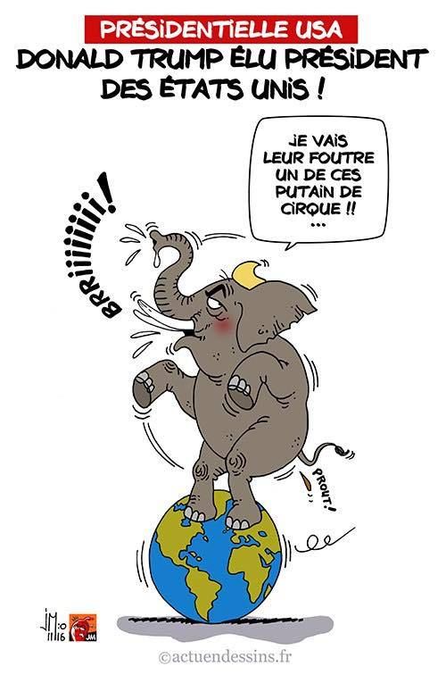 Humour Donald Trump Président: De l'horreur à la Joie du Front National