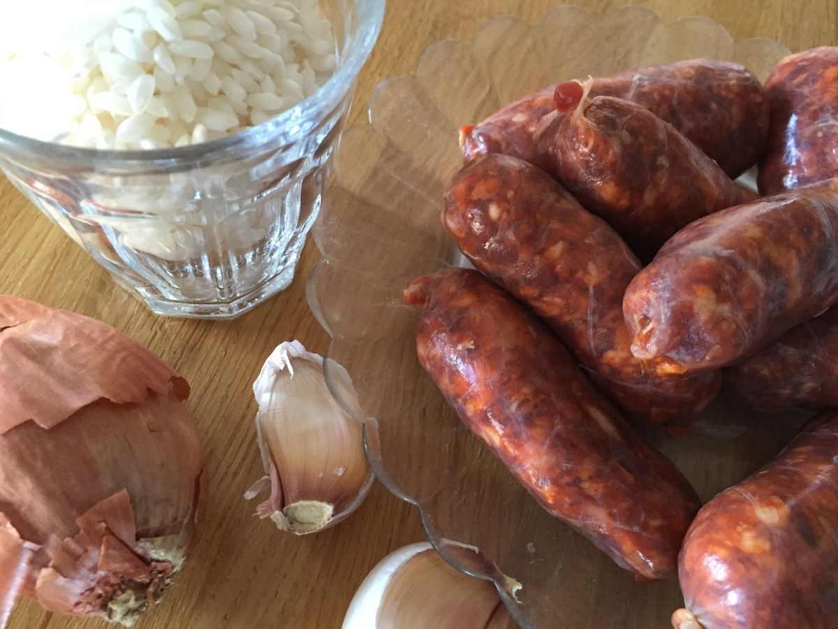 Risotto coloré au chorizo frais