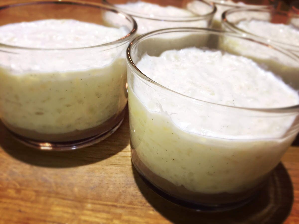 Riz au lait, crème de marron