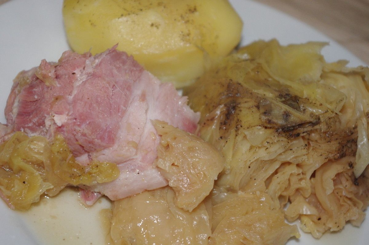 Fricot de choux vert &amp; poitrine de porc