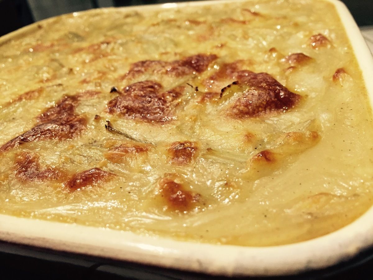 Gratin de cardes en sauce blanche