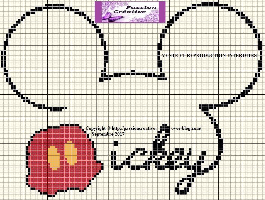 Grille gratuite point de croix : Inscription Mickey ...