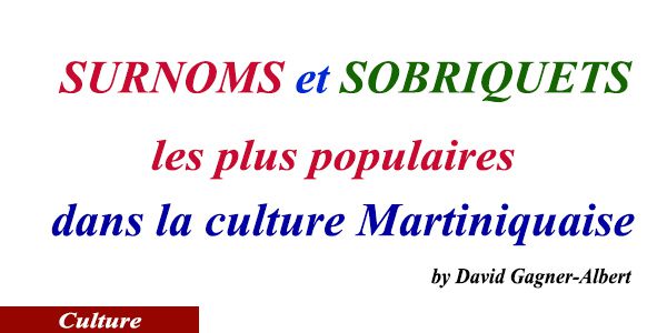 Les Surnoms Et Les Sobriquets Les Plus Populaires Dans La Culture Martiniquaise Martinique Lucide Sapiens International