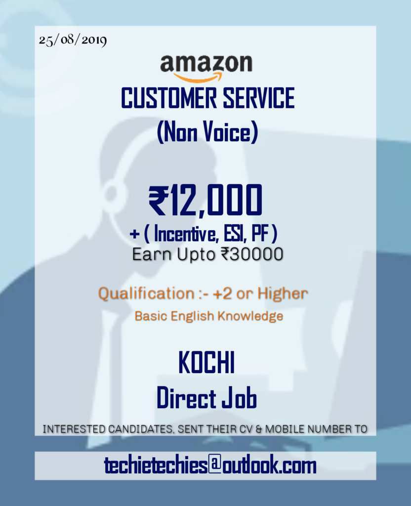 #customerservice #job #fulltime #bpo #kerala #kochi #it #fresher #experienced #infopark #amazon #chatservice