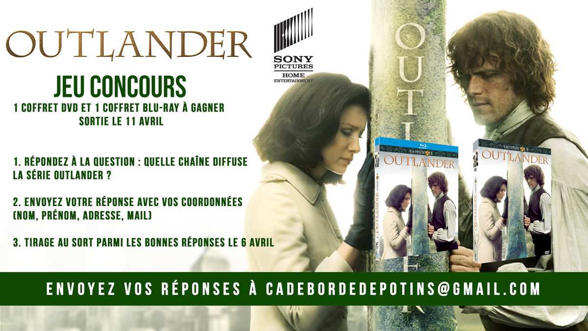 JEU CONCOURS] - 1 coffret DVD et 1 coffret Blu-Ray de Outlander saison 3 à  gagner ! - Critiques séries et ciné, actu - Breaking News, ça déborde de  potins