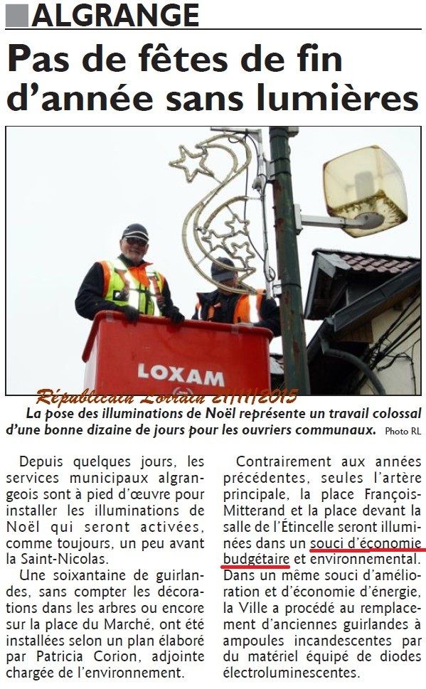 Algrange pose des décorations de Noel