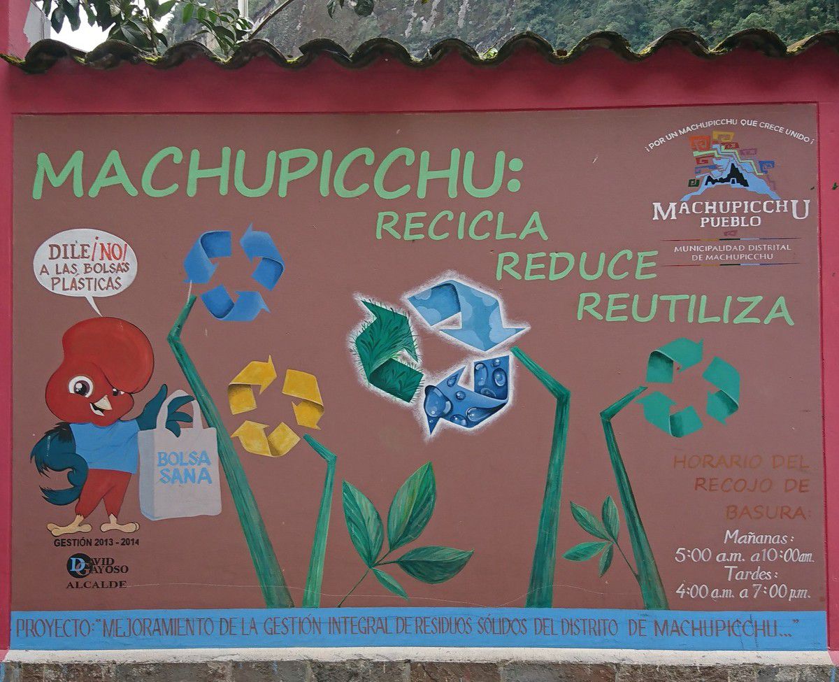 Reciclaje en Machu Picchu Pueblo.