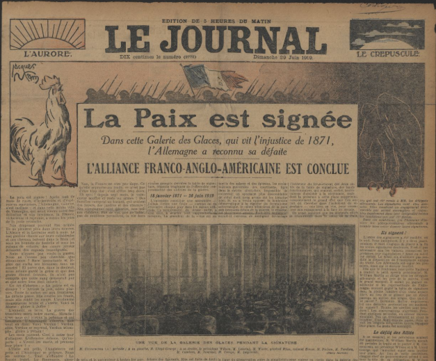 28 Juin 1919 Traite De Versailles Chez Jeannette Fleurs