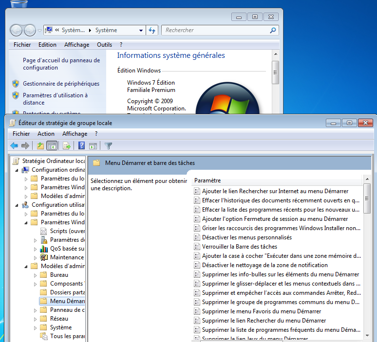 Strategie de groupe windows 7