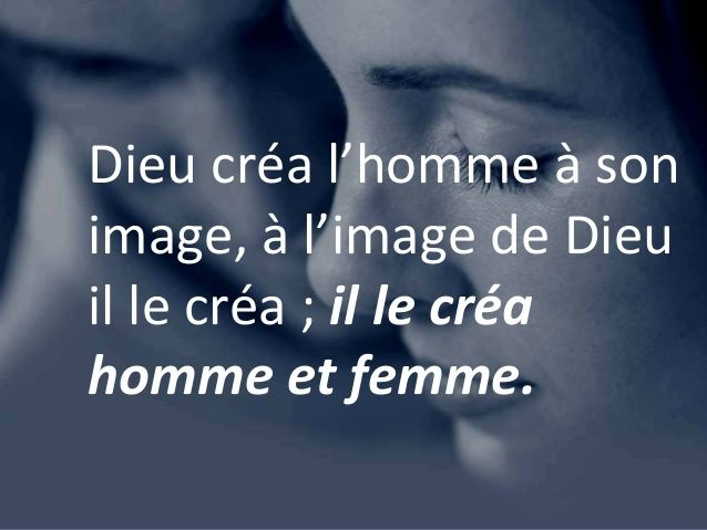 CATECHESE SUR LA CREATION ET DIGNITIE DE L'HOMME ET LA FEMME - LA ...