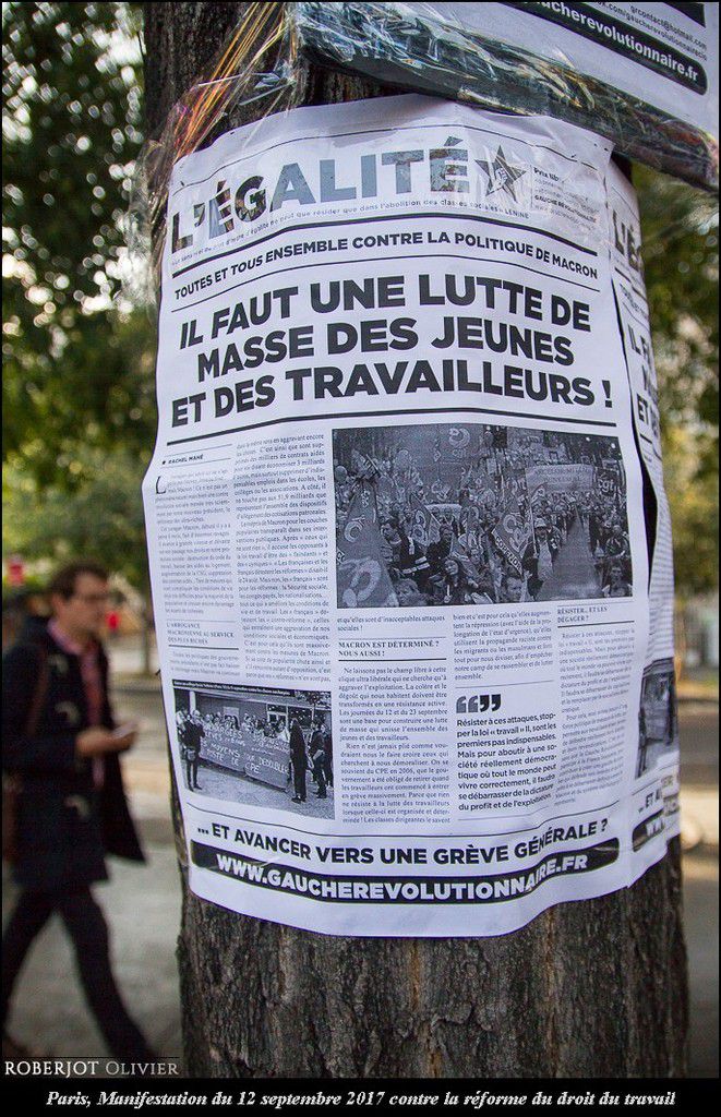Paris, manifestation du 12 septembre 2017 contre la réforme de la loi travail