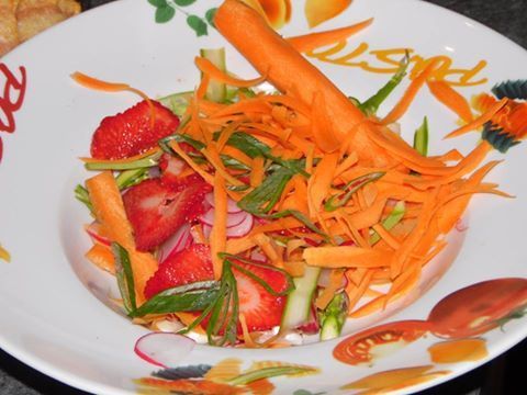 tagliatelles de légumes en salade  