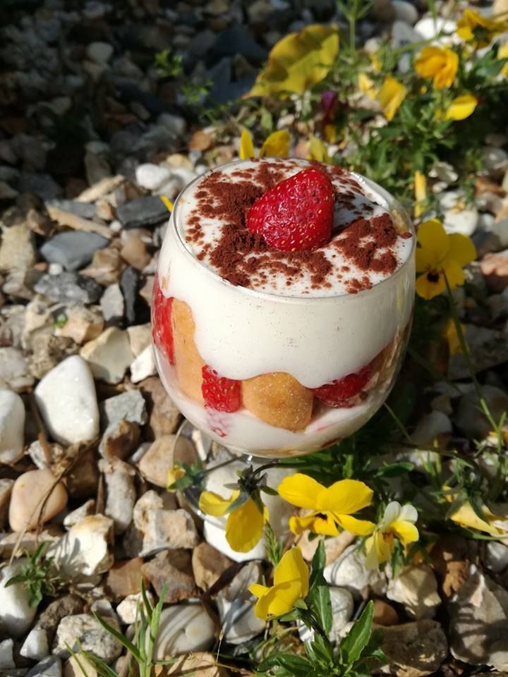 tiramisu aux fraises biscuits imbibés au jus d'orange 