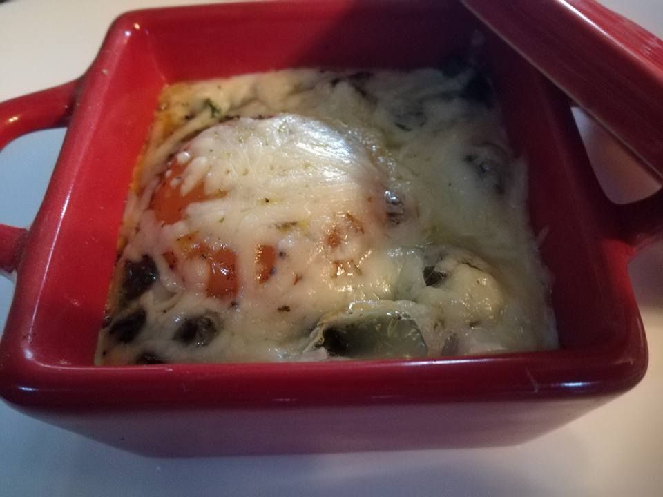 oeuf cocotte verts de blettes gruyère rapé 