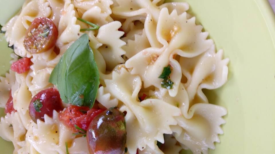 pates aux tomates cerises,basilic