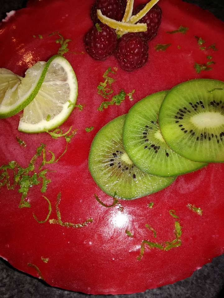 bavarois citron et son miroir framboise 