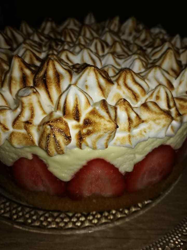 gateau nuage de citron meringué fraises 