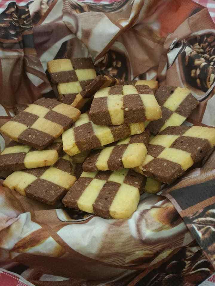 sablés chocolat vanille en damiers