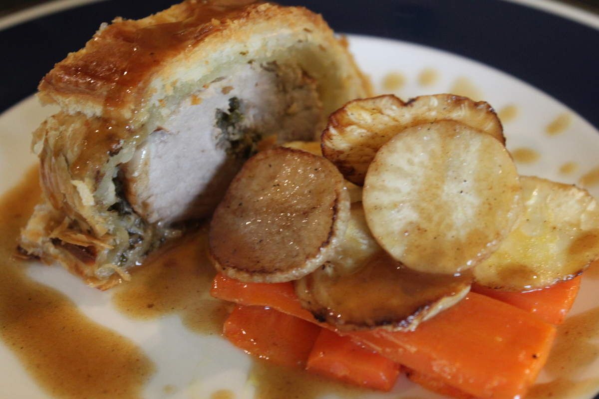 Filet mignon de veau en croûte farci duxelle de champignons