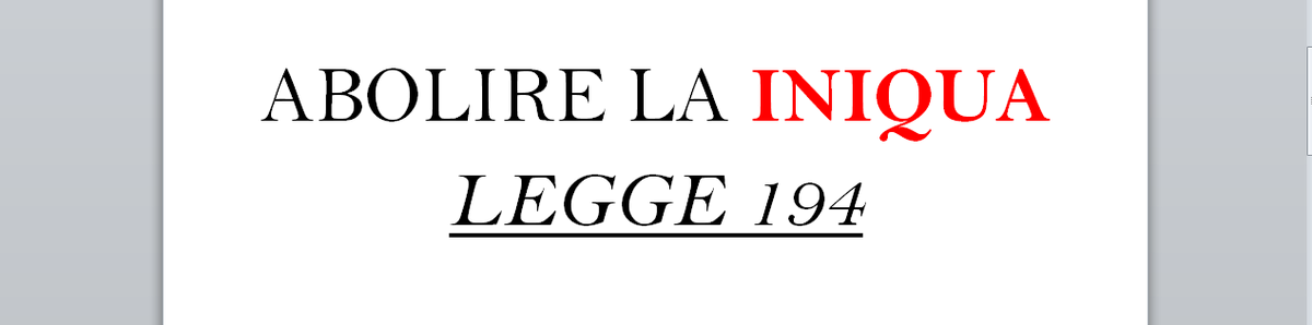ABROGARE LA LEGGE 194 - NO ABORTO - EVANGELIUM VITAE 
