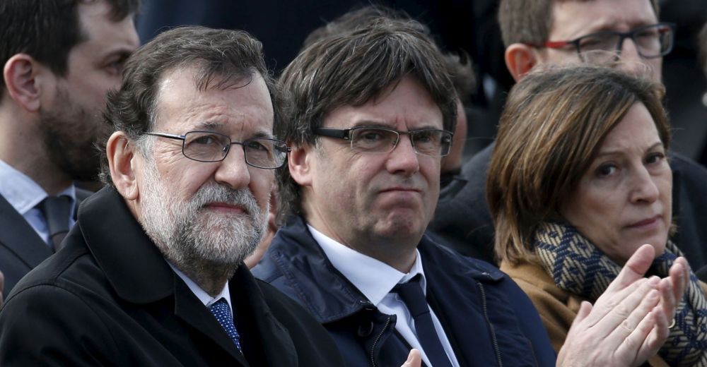 Carles Puigdemont avec le chef du gouvernement de l'Etat espagnol