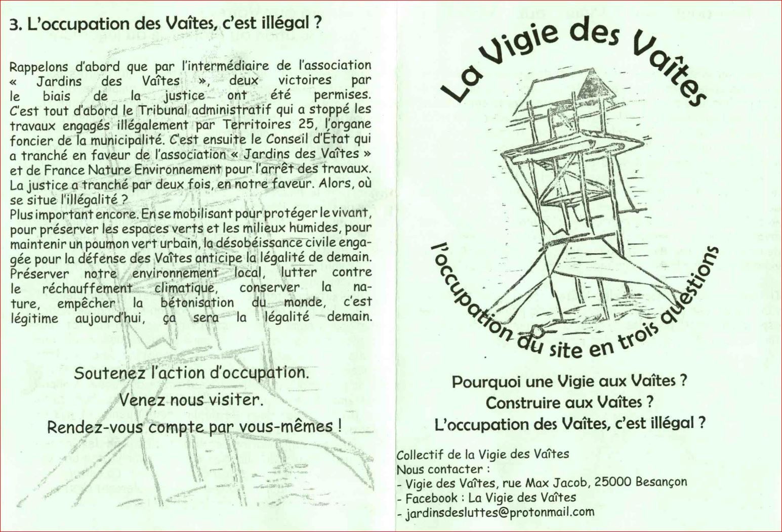 tract de la vigie des vaîtes : l'occupation des vaîtes c'est illégal ?
