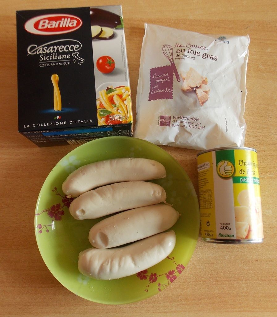 Pâtes au boudin blanc sauce au foie gras Les Recettes de Mamy