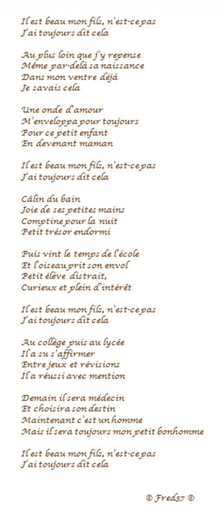 Poeme Pour Mon Fils Le Blog De Fred 37