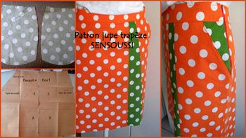 Patron Jupe trapèze gratuit T 38 à 42