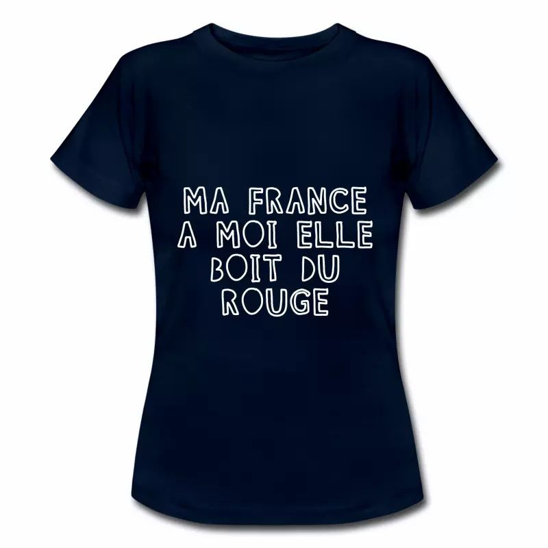 T shirt France Humour Ma France boit du rouge FBM