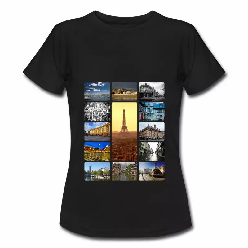 T shirt France villes françaises en polaroids FNR