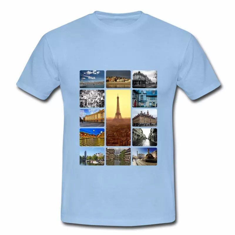 T shirt France villes françaises en polaroids HBC