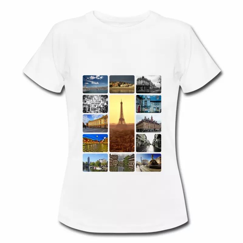 T shirt France villes françaises en polaroids FBL