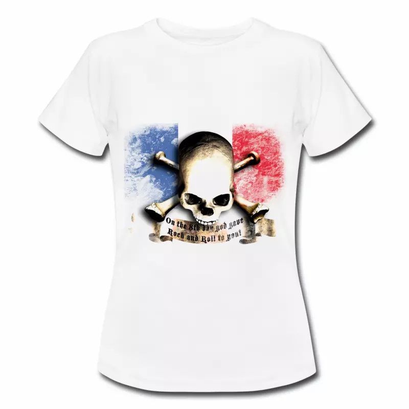 T shirt bleu blanc rouge Drapeau Français Rock FBL