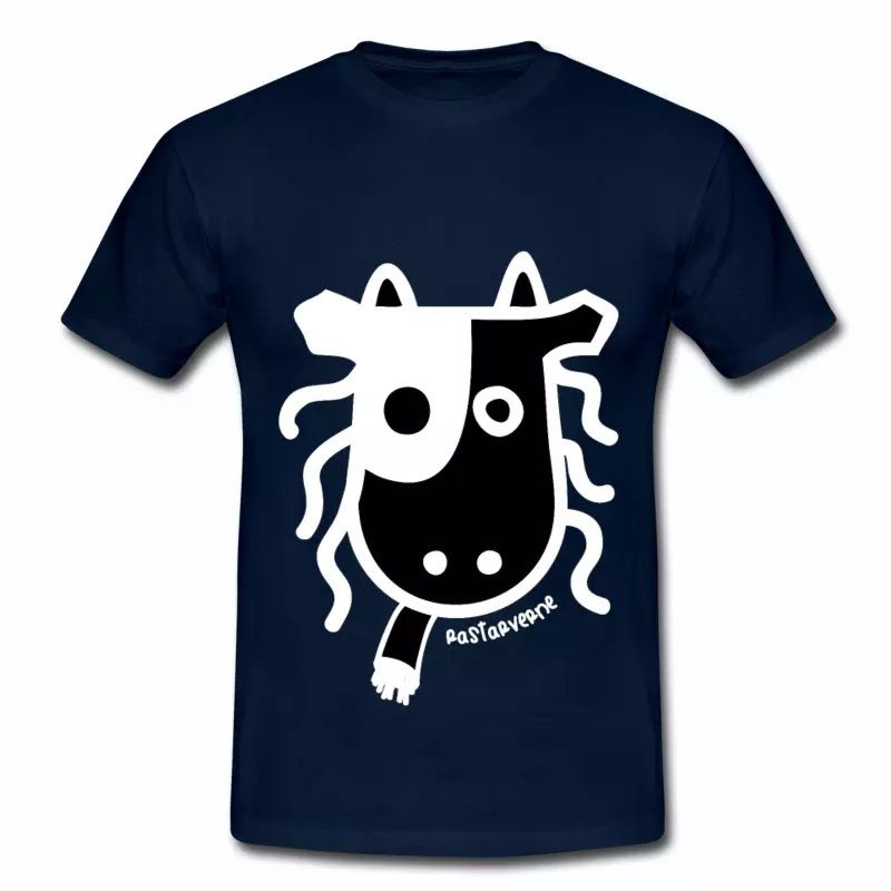 T shirt bleu m homme Humour Auvergne Rastavergne La vache qui fume