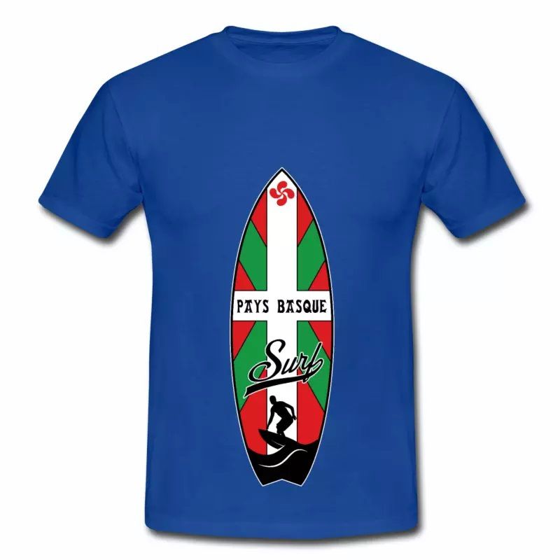 T shirt Pays Basque bleu r homme 64 Planche de Surf Basque