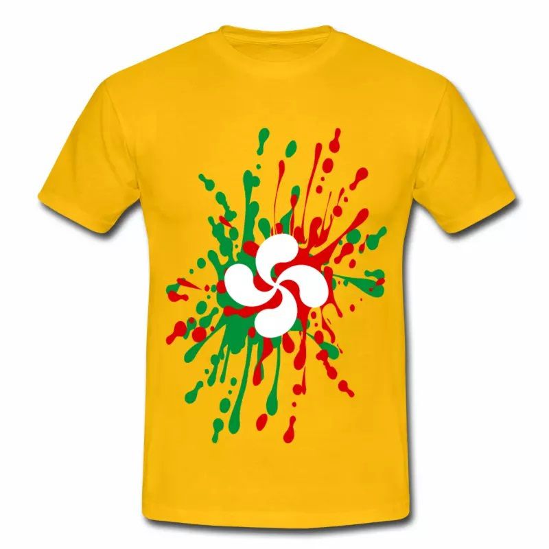 T shirt Pays Basque jaune homme 64 Croix basque Design
