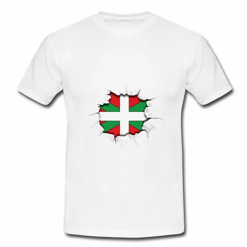 T shirt Pays Basque blanc homme 64 Drapeau basque Design