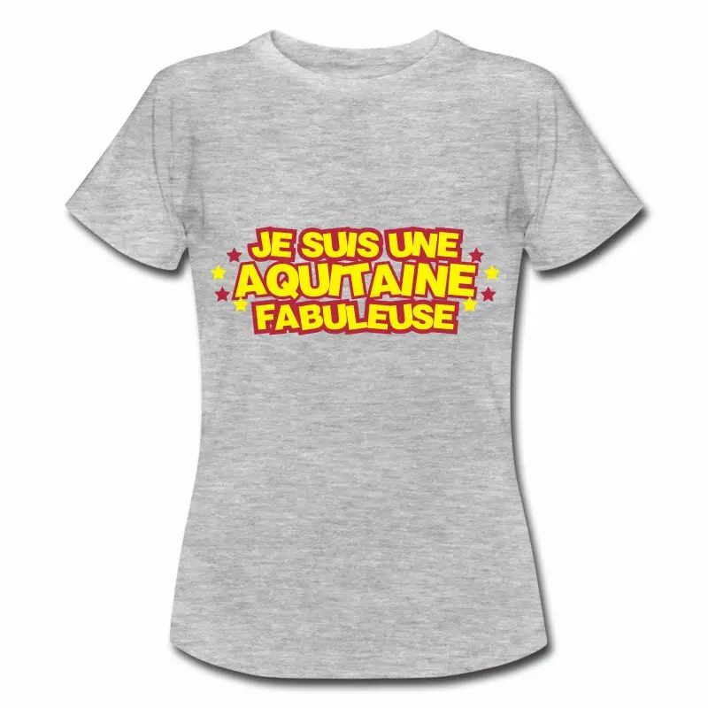 T Shirt Aquitaine gris femme Aquitaine fabuleuse