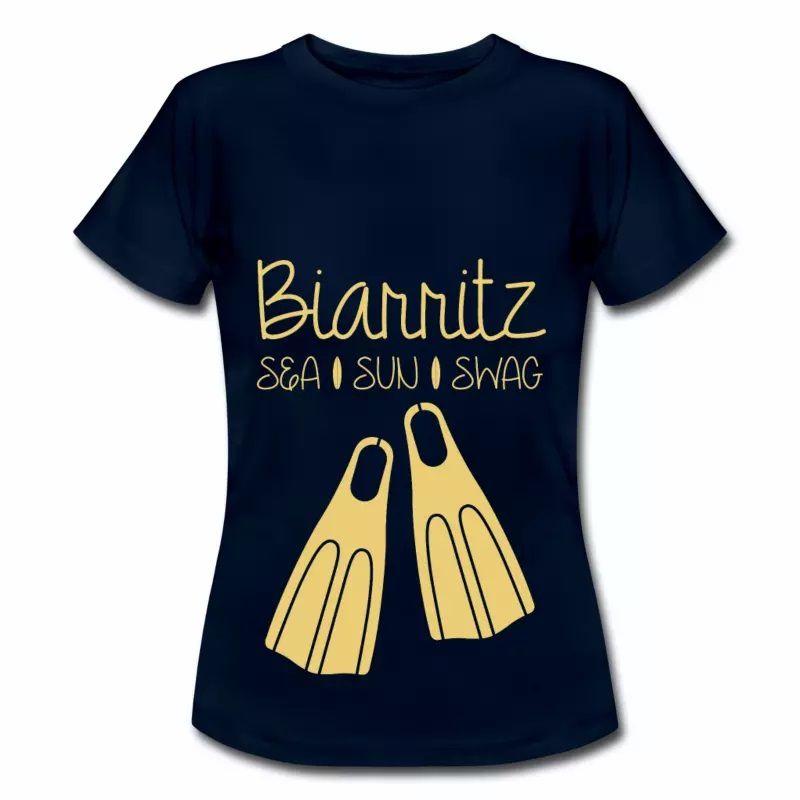 T Shirt Aquitaine bleu m femme Biarritz Surf Sea S