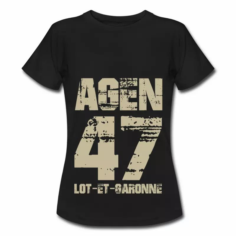 T shirt Aquitaine noir femme Lot et Garonne 47 Agen