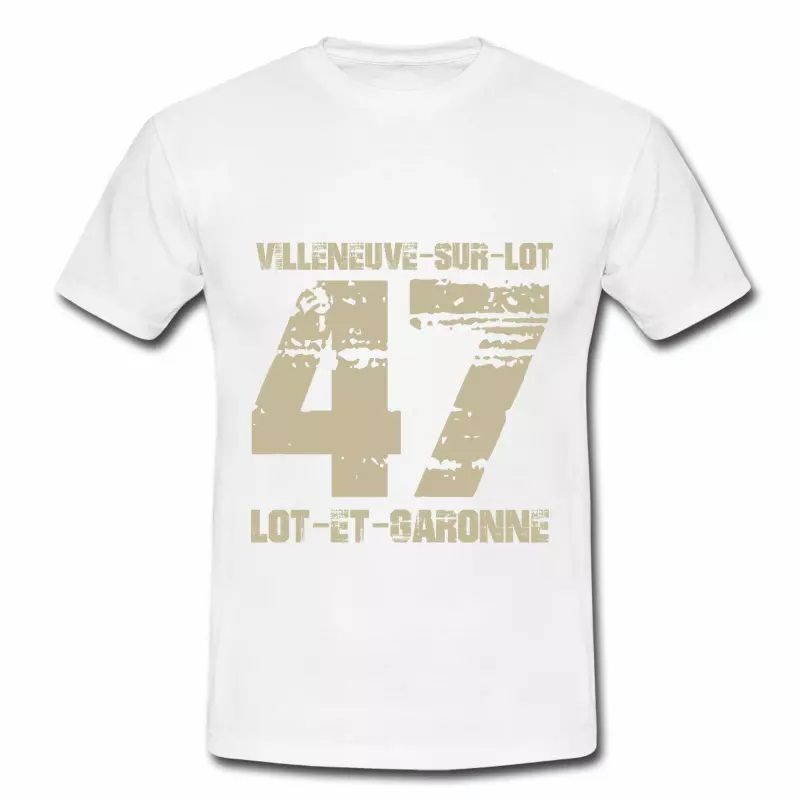 T shirt Aquitaine blanc homme Villeneuve sur Lot 47 Lot et Garonne