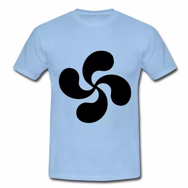 T shirt Pays Basque bleu c homme Croix Basque noir