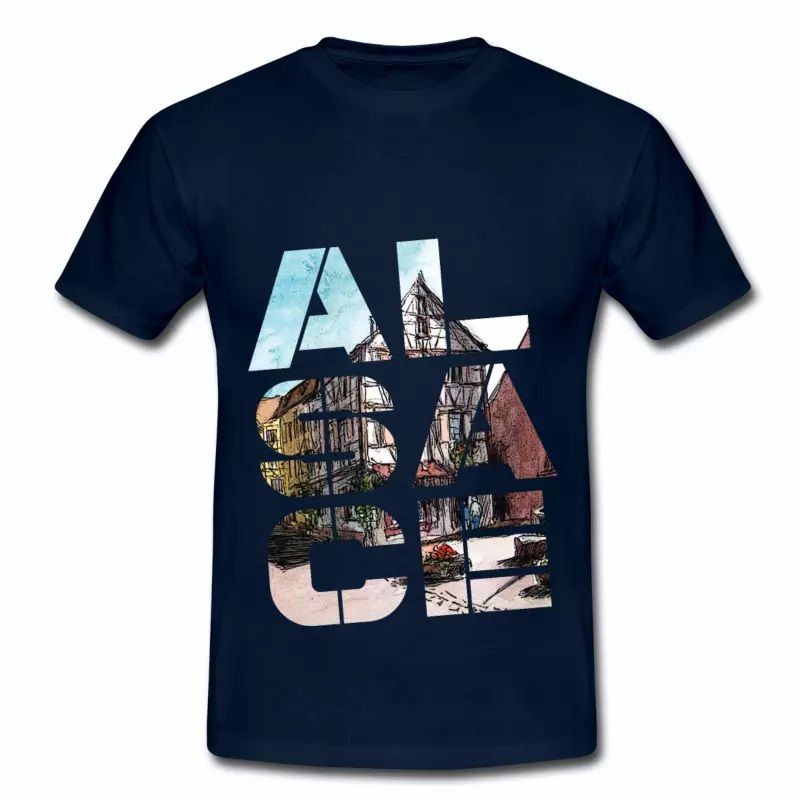 T Shirt Alsace bleu m homme Logo Design