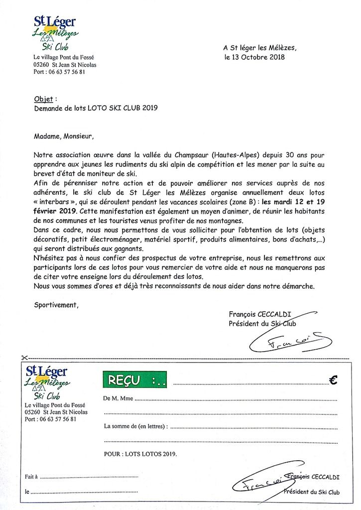 LETTRE DEMANDE DE LOTS A IMPRIMER Bienvenue sur le blog du de Saint Léger les Mélèzes