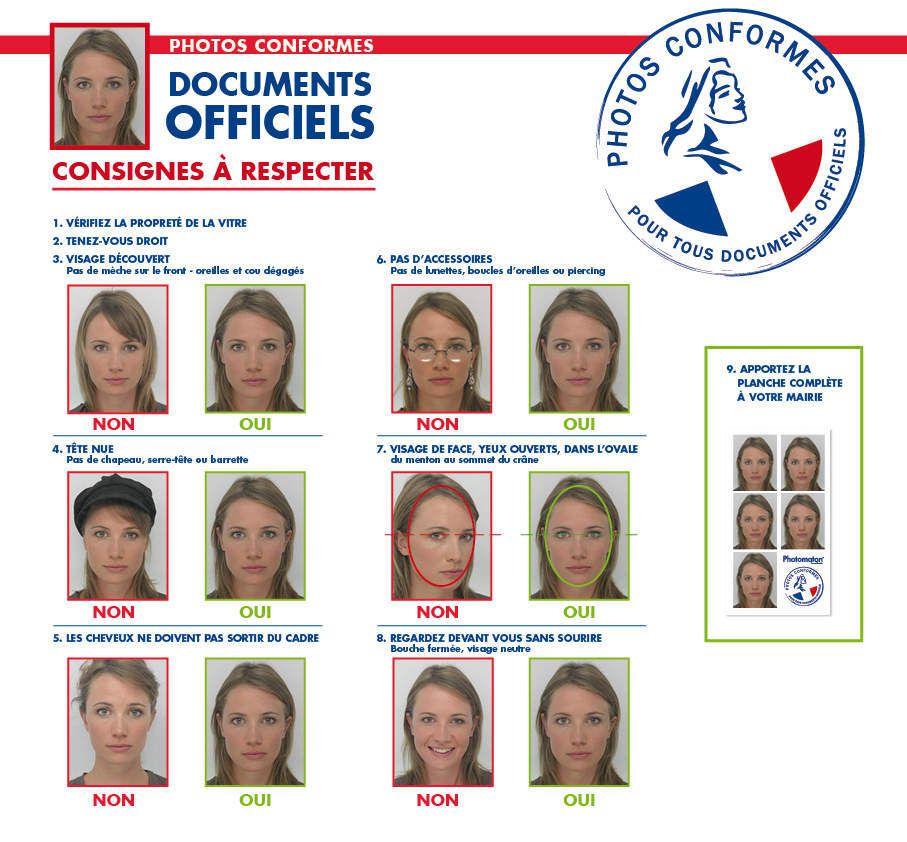 Normes_officielles pour les #photos d'_identité en #France - Studio Choi  Photos Agréé ANTS | Le Spécialiste Numéro #1 de la photo d'identité et du  portrait photo professionnel | 1er Étage dans Magasin