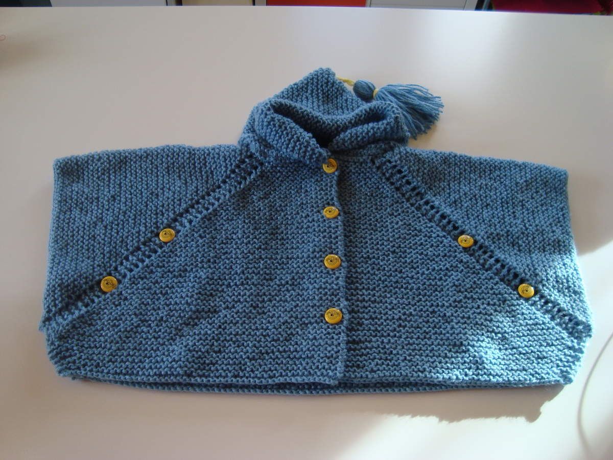 Poncho Enfant En Laine Taille 2 3 Ans De Fil En Aiguille De Maille En Maille
